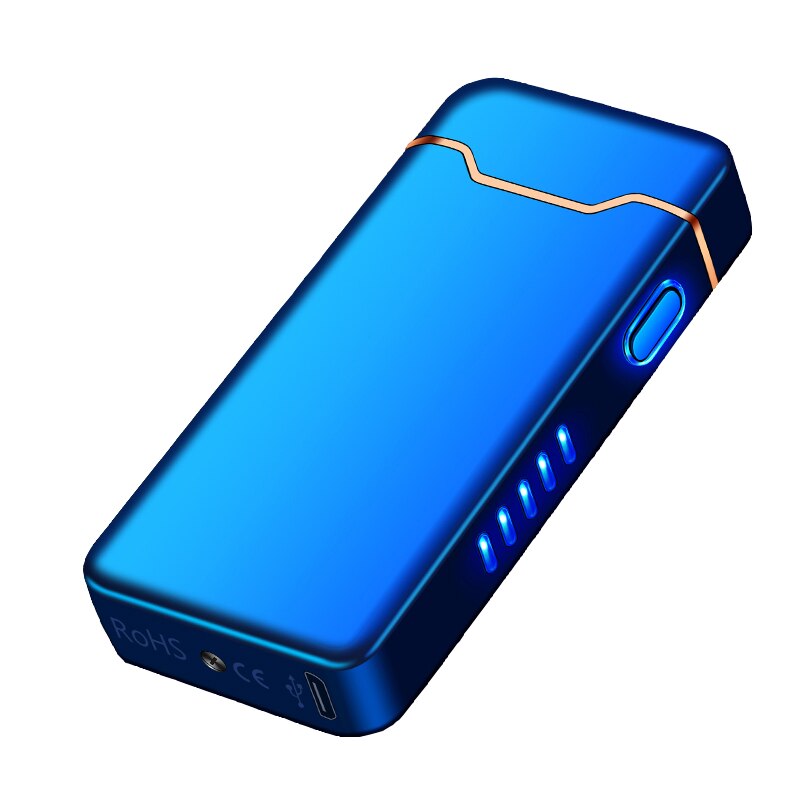 Bricheta MBrands cu arc electric PULSED ,carcasa metalica, Fara Gaz ,incarcare USB, antivant, albastru