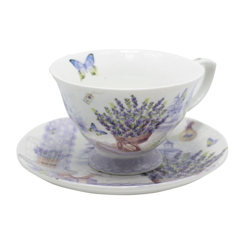 Set cafea 1 persoana Lavender, Charisma, Portelan, 150 ml