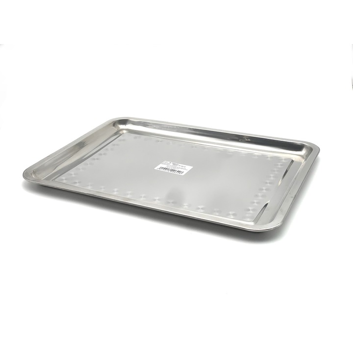 Tava servire dreptunghiulara, metal, 35x45 cm