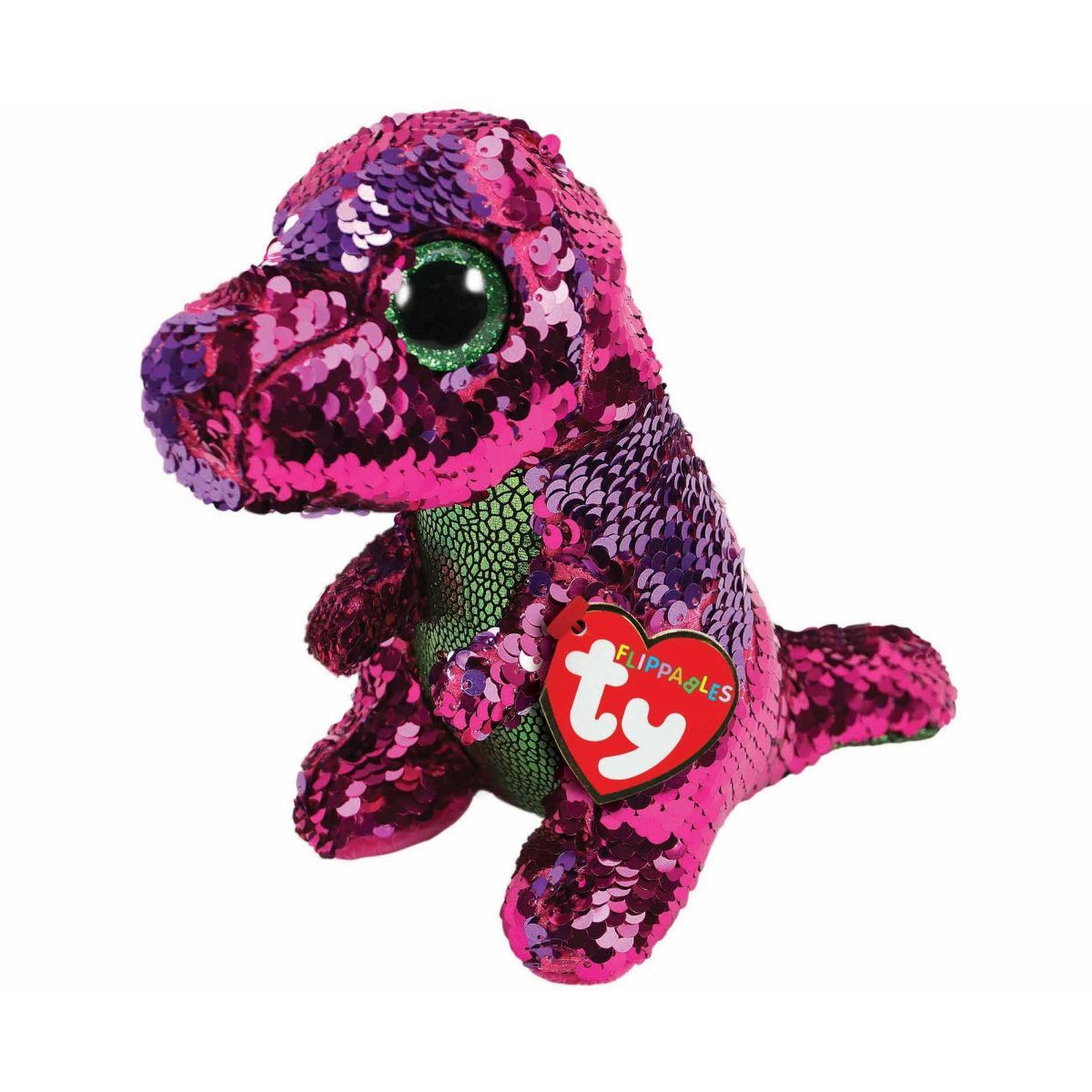 Jucarie de plus cu paiete Ty, dinozaurul Stompy, 15 cm