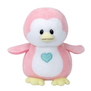 Jucarie de plus bebelusi Ty, pinguinul roz Penny, 24 cm