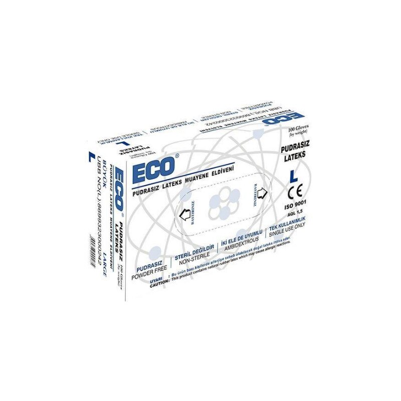 Manusi latex, ECO,100 bucati,L