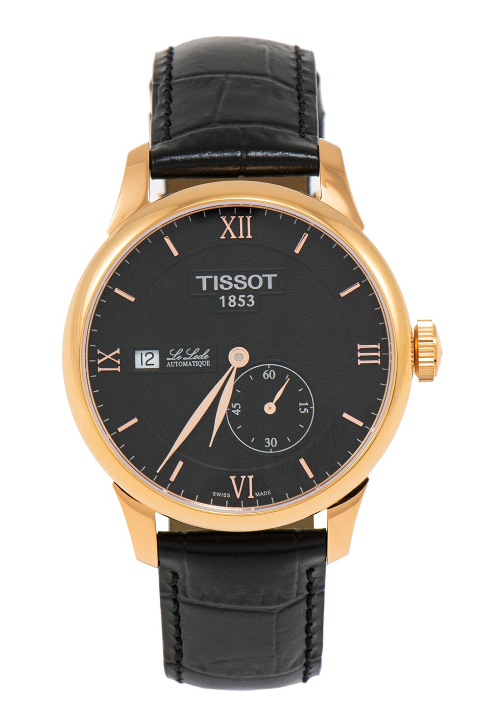 Tissot, Ceas automatic cu o curea de piele Le Locle, Negru