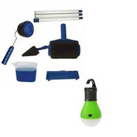 pachet promo 2x trafaleti paint roller cu umplere si rezervor recipient cu brat extensibil 2 accesorii pentru colturi  bec camping verde imagen 37_0_
0