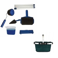 pachet promo 2x trafaleti paint roller cu umplere si rezervor recipient cu brat extensibil 2 accesorii pentru colturi  cos picnic verde imagen 9_0_
0