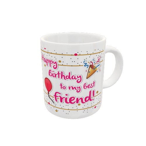 Cana personalizata u201dHappy Birthdayu201d, ceramica, 330 ml, alb - eMAG.ro