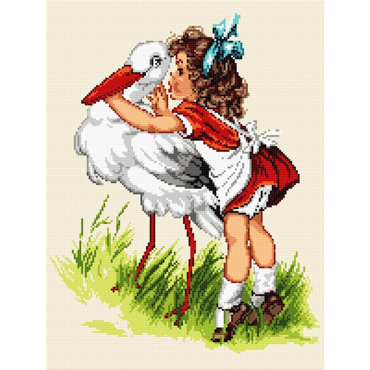 Goblen Vestitorul primaverii , Hudemas , kit goblen imprimat pe panza , cu fire mouline