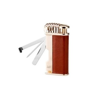 Bricheta WinJet cu gaz pentru pipa din otel inoxidabil cu maner din piele ecologica, futac integrat Bricheta WinJet cu gaz pentru pipa din otel inoxidabil cu maner din piele ecologica, futac integrat