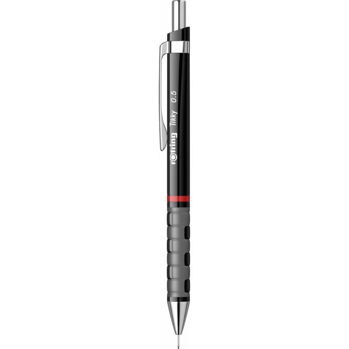 Creion Mecanic ROTRING Tikky III, Mina de 0.5 mm, Negru, Corp din Plastic cu Radiera