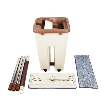 Galeata cu mop , 2 cuve, 2 rezerve mop , 6,5 L maro/crem Galeata cu mop , 2 cuve, 2 rezerve mop , 6,5 L maro/crem