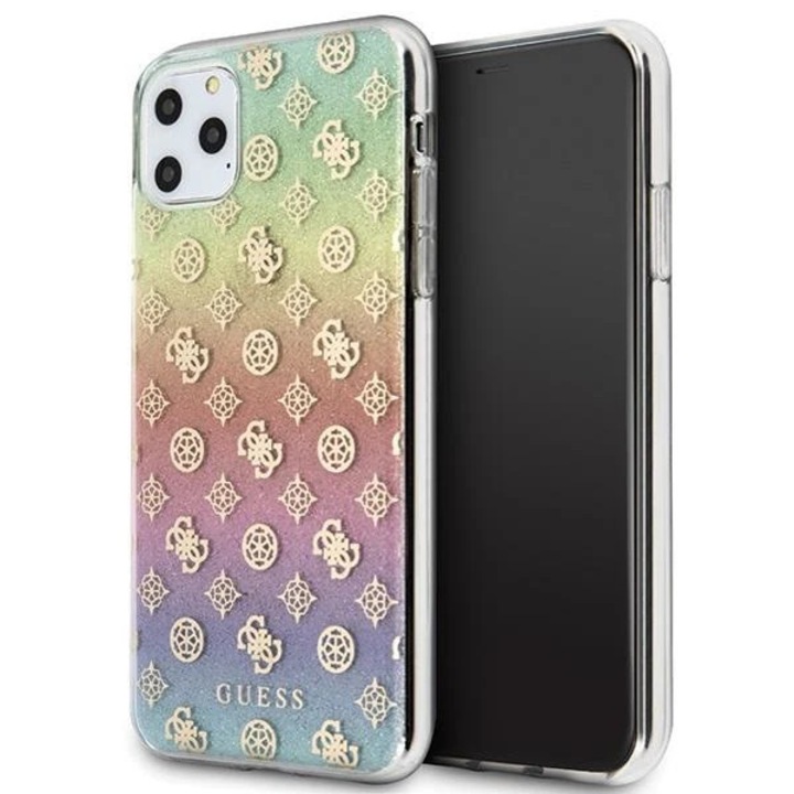 Husa de protectie, Guess Peony Solid Glitter, pentru iPhone 11 Pro Max, Multicolor