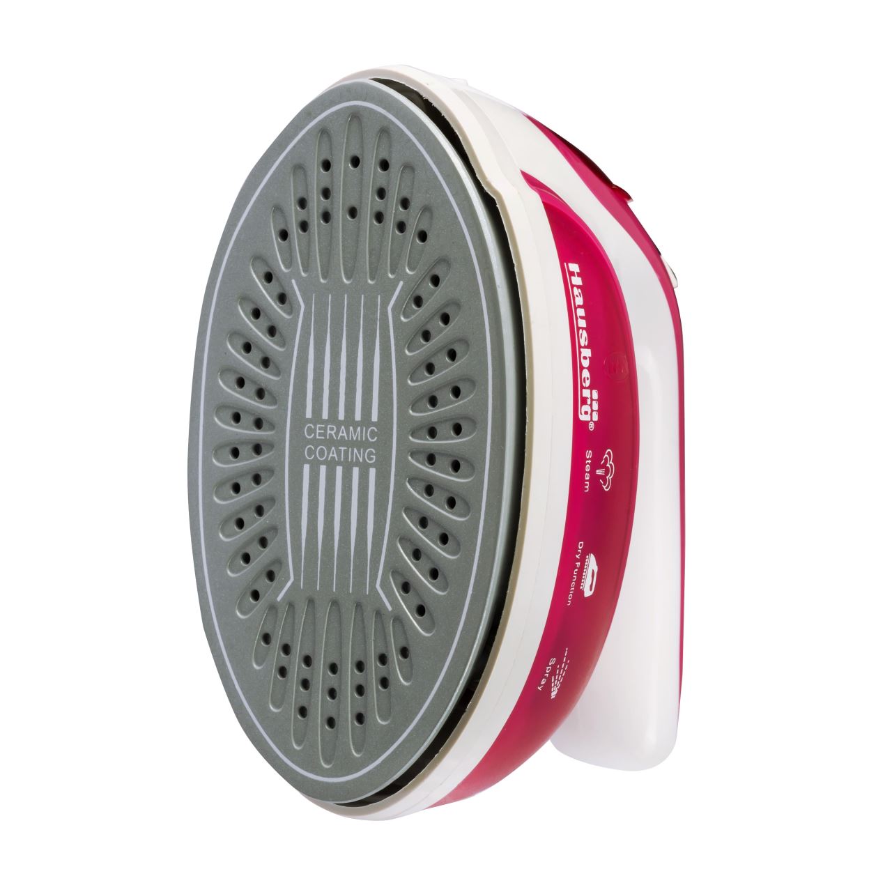 Fier calcat de voiaj Hausberg HB-7910RZ, 900 W, 15x12x7.5 cm, rezervor de apa 50 ml, Roz