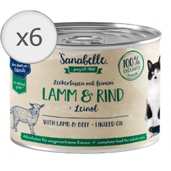 Hrana umeda pentru pisici Sanabelle Miel & Vita, 6 x 195g Hrana umeda pentru pisici Sanabelle Miel & Vita, 6 x 195g