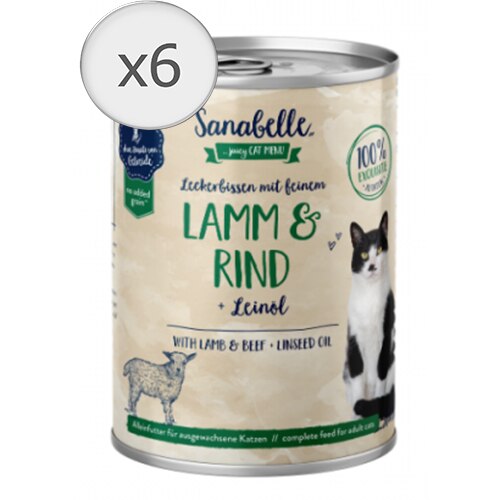 Hrana umeda pentru pisici Sanabelle Miel & Vita, 6 x 400g