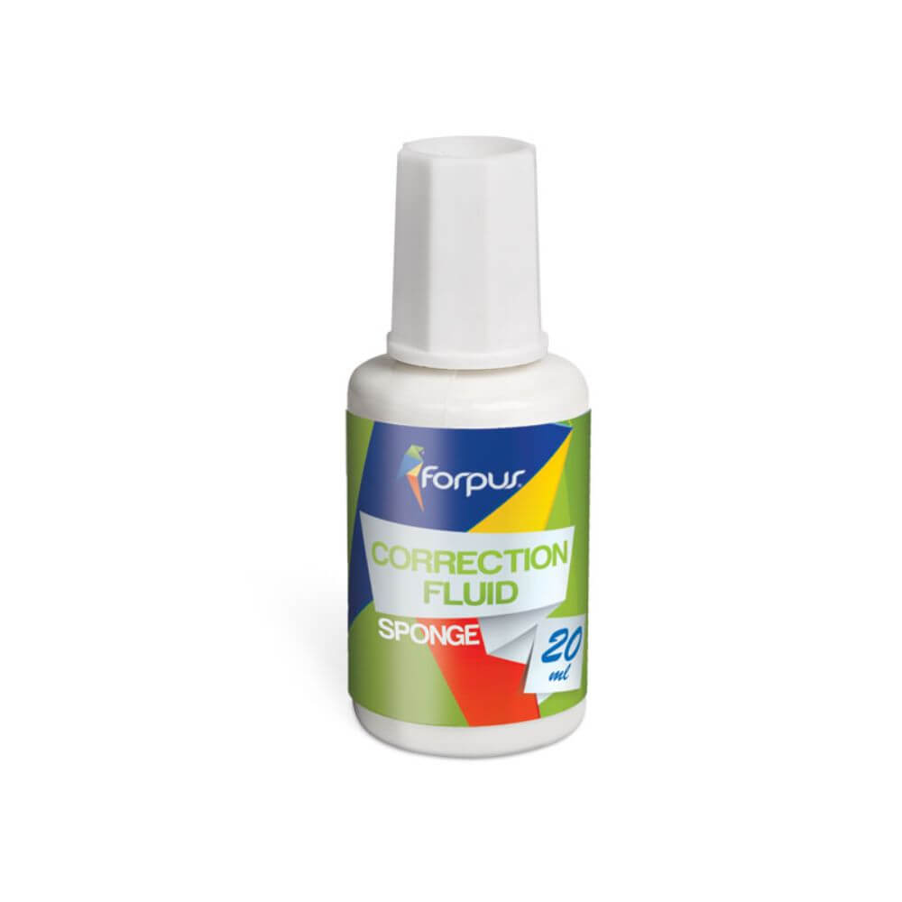 Corector Fluid FORPUS Tip Burete, 20 ml, Culoare Alba