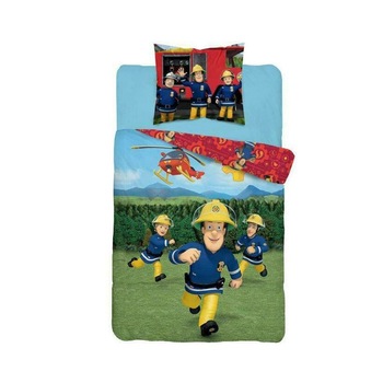 Lenjerie pat, Fireman Sam, rosie, 160x200 cm Lenjerie pat, Fireman Sam, rosie, 160x200 cm