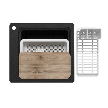 Chiuveta din cuart compozit Romesco, 56.4 x 51.1 x 23.4, 1 cuva, finisaj negru Chiuveta din cuart compozit Romesco, 56.4 x 51.1 x 23.4, 1 cuva, finisaj negru
