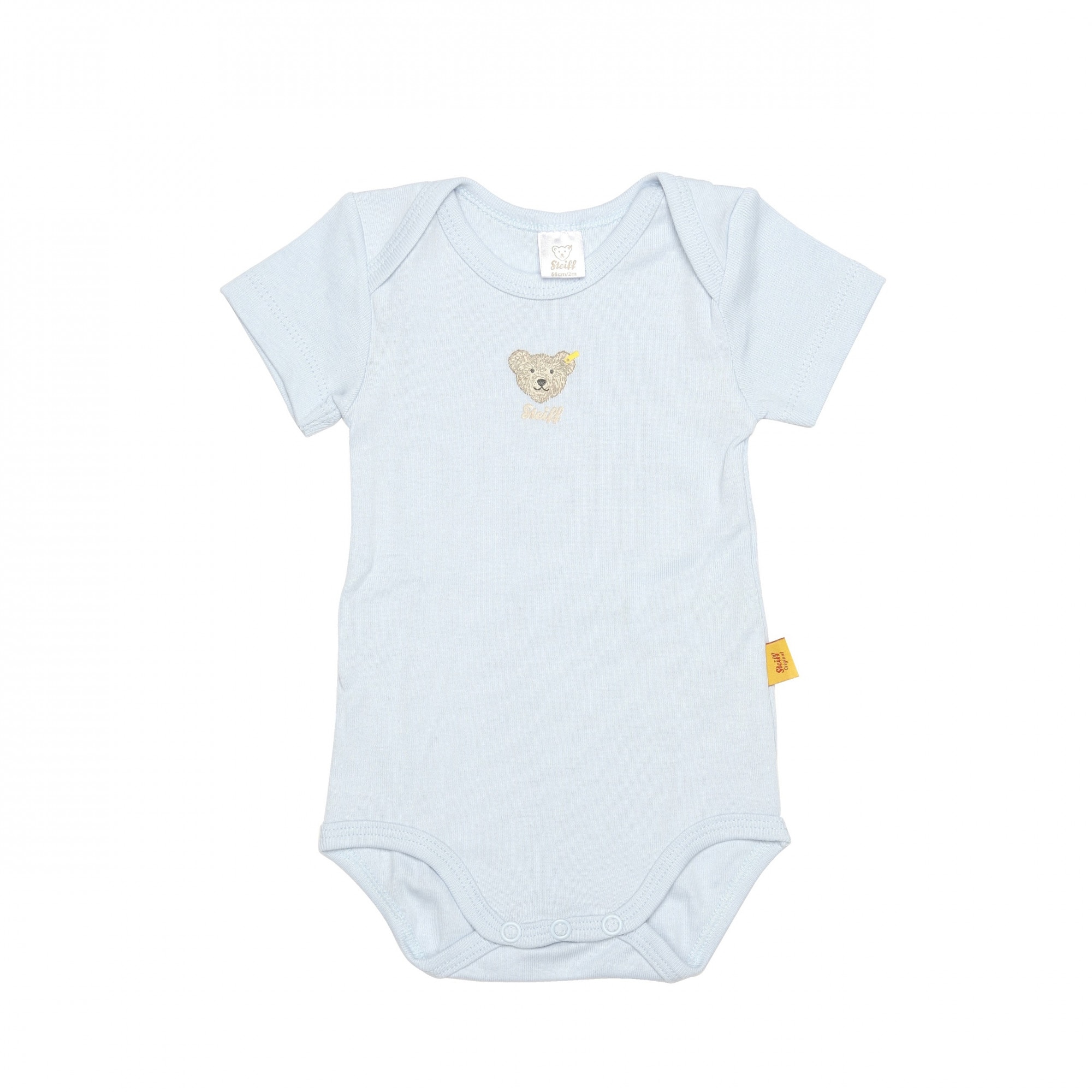 Body cu maneca scurta Steiff Essential Classics, Albastru, 0-3 luni