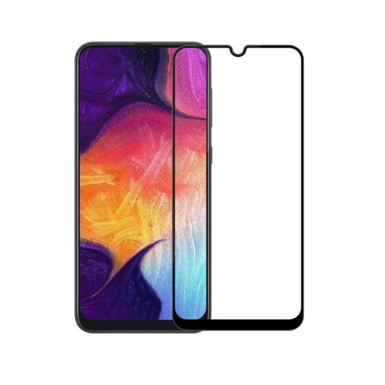 Folie de sticla securizata premium cu margini colorate pentru Galaxy A40