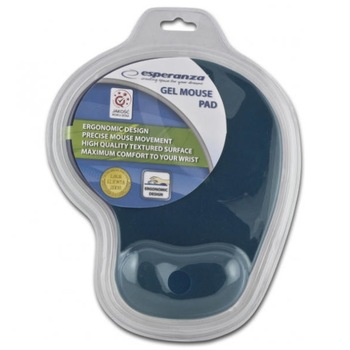 Mouse pad cu gel Esperanza, Albastru Mouse pad cu gel Esperanza, Albastru