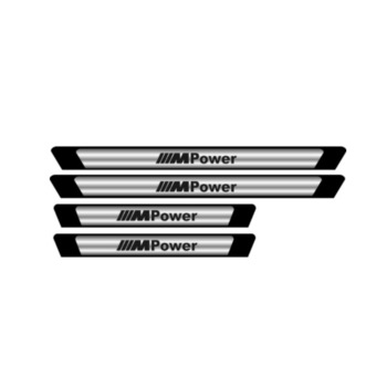 Set 4 protectii praguri adezive imitatie Crom M Power-BMW Set 4 protectii praguri adezive imitatie Crom M Power-BMW