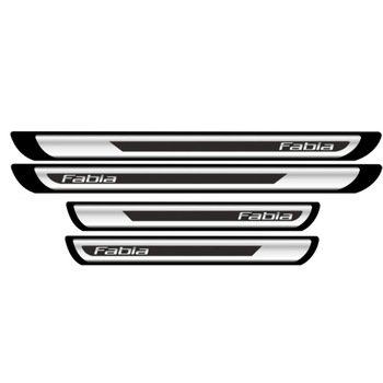 Set 4 protectii praguri adezive Skoda Fabia, imitatie Crom Set 4 protectii praguri adezive Skoda Fabia, imitatie Crom