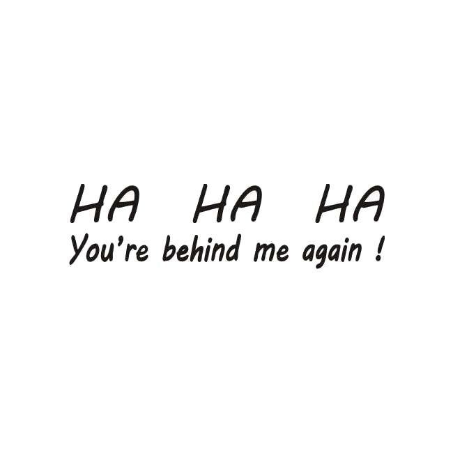 Sticker auto Ha ha Ha, 16.2 x 4.4 cm, negru