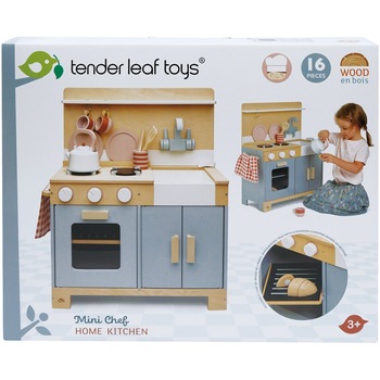 Bucatarie din lemn Tender Leaf Toys - Home Kitchen, 16 piese Bucatarie din lemn Tender Leaf Toys - Home Kitchen, 16 piese