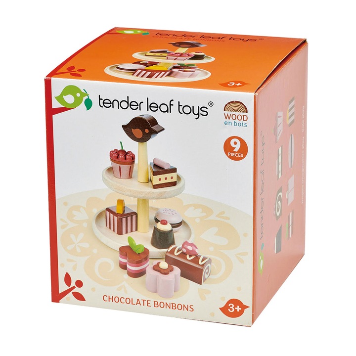 Комплект за игра Tender Leaf Toys - Шоколадови бонбони, Дървен, 9 части