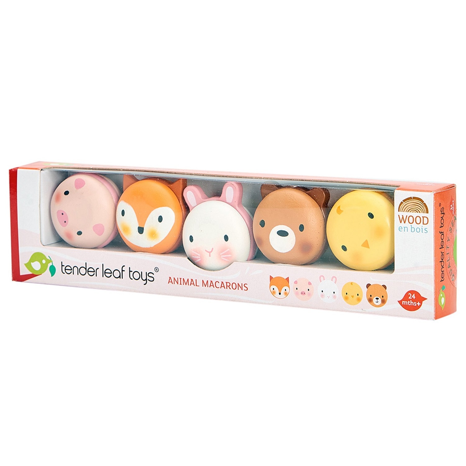 Set de joaca din lemn Tender Leaf Toys - Animal macarons, 5 piese