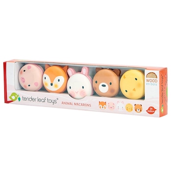 Set de joaca din lemn Tender Leaf Toys - Animal macarons, 5 piese Set de joaca din lemn Tender Leaf Toys - Animal macarons, 5 piese