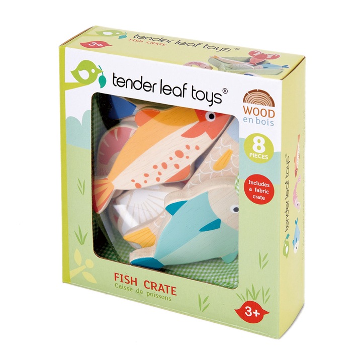 Set de joaca din lemn Tender Leaf Toys - Ladita cu peste, 8 piese