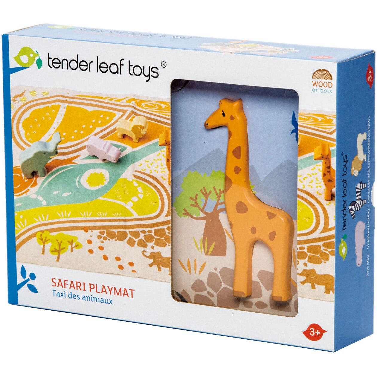 Set de joaca din lemn Tender Leaf Toys - Animale din Safari, 6 piese