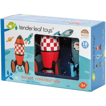 Set de joaca din lemn Tender Leaf Toys - Construieste racheta, 18 piese Set de joaca din lemn Tender Leaf Toys - Construieste racheta, 18 piese