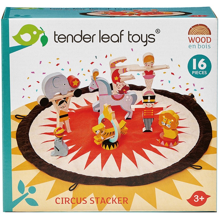 Комплект за игра Tender Leaf Toys - В цирка, Дървен, 16 части