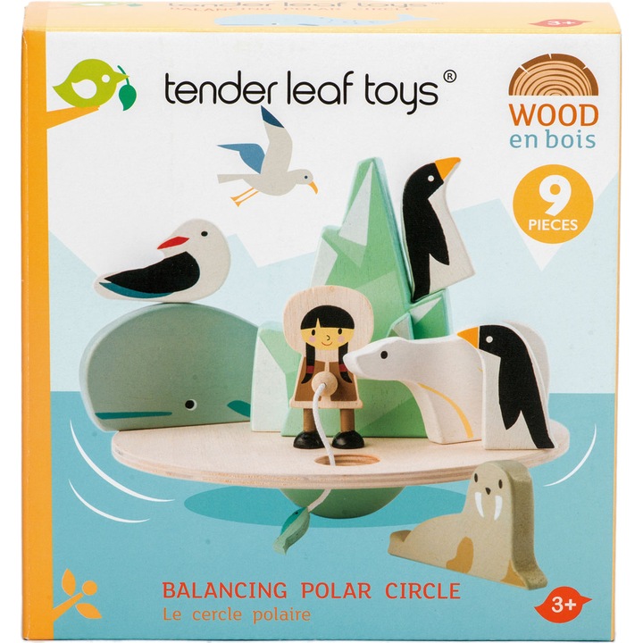 Комплект за игра Tender Leaf Toys - Полярният кръг в баланс, Дървен, 9 части