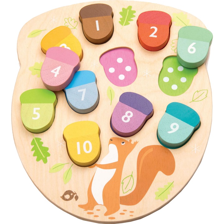 Set de joaca din lemn Tender Leaf Toys - Sa numaram ghindele