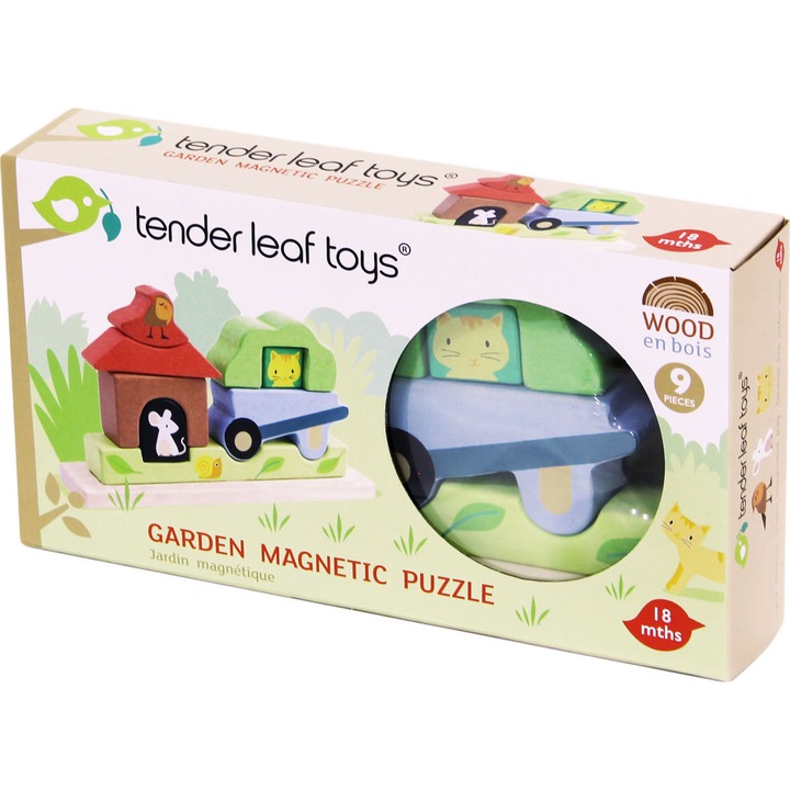 Tender Leaf Toys Fa Puzzle - Kert, 9 db
