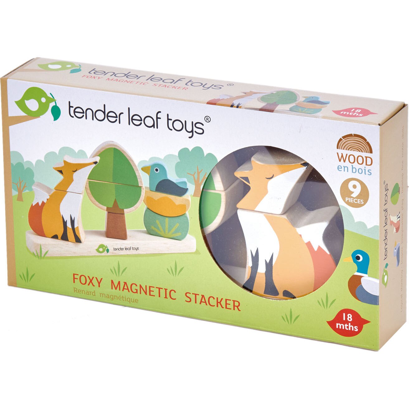Puzzle din lemn Tender Leaf Toys - Vulpea in padure, 9 piese