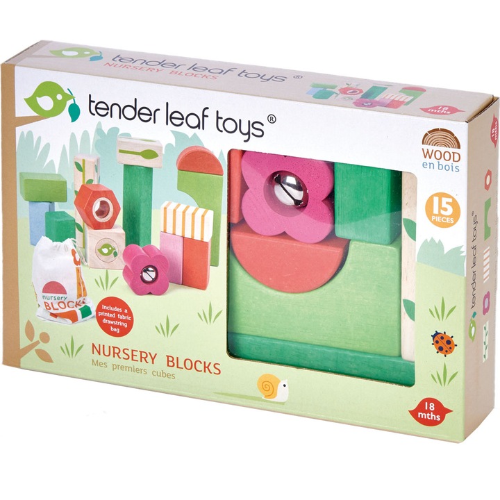 Tender Leaf Toys Nursery blocks Fa kockák, 15 darab