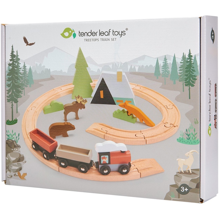 Tender Leaf Toys - Treetops Vonat szett, kiegészítőkkel