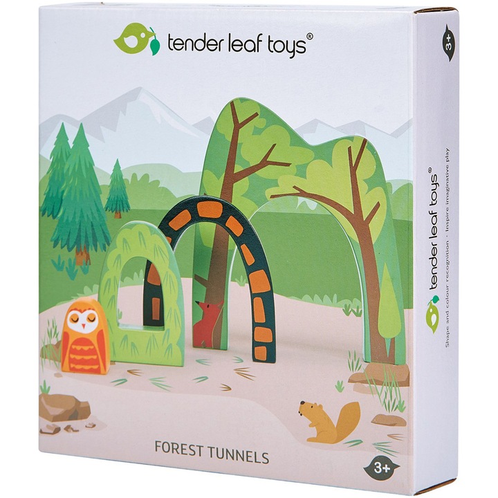 Комплект за игра Tender Leaf Toys - Тунел през гората, 4 части
