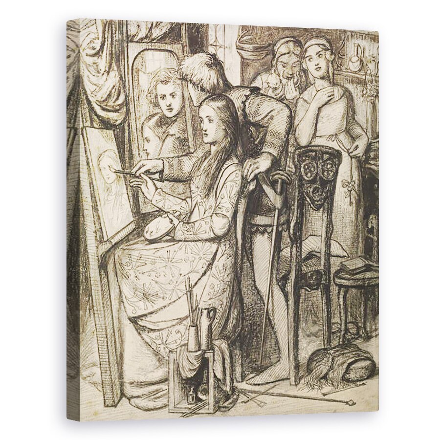 Tablou canvas - Dante Gabriel Charles Rossetti - Oglinda iubirii sau o parabola a iubirii, 40 x 50 cm