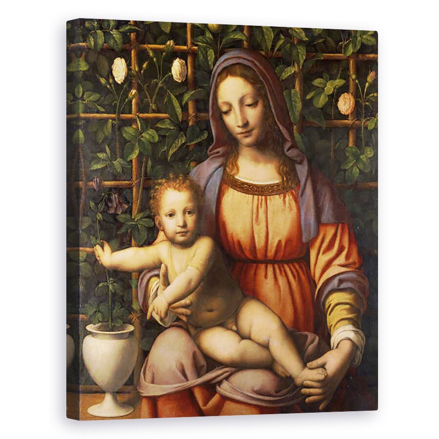 Tablou canvas - Bernardino Luini - Fecioara a Trandafirului , 40 x 50 cm