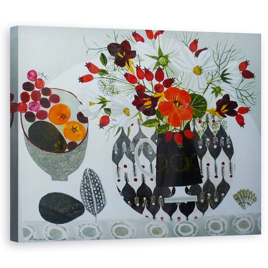 Tablou canvas - Vanessa Bowman - Cosmos alb pe placa Herringbone, 40 x 50 cm
