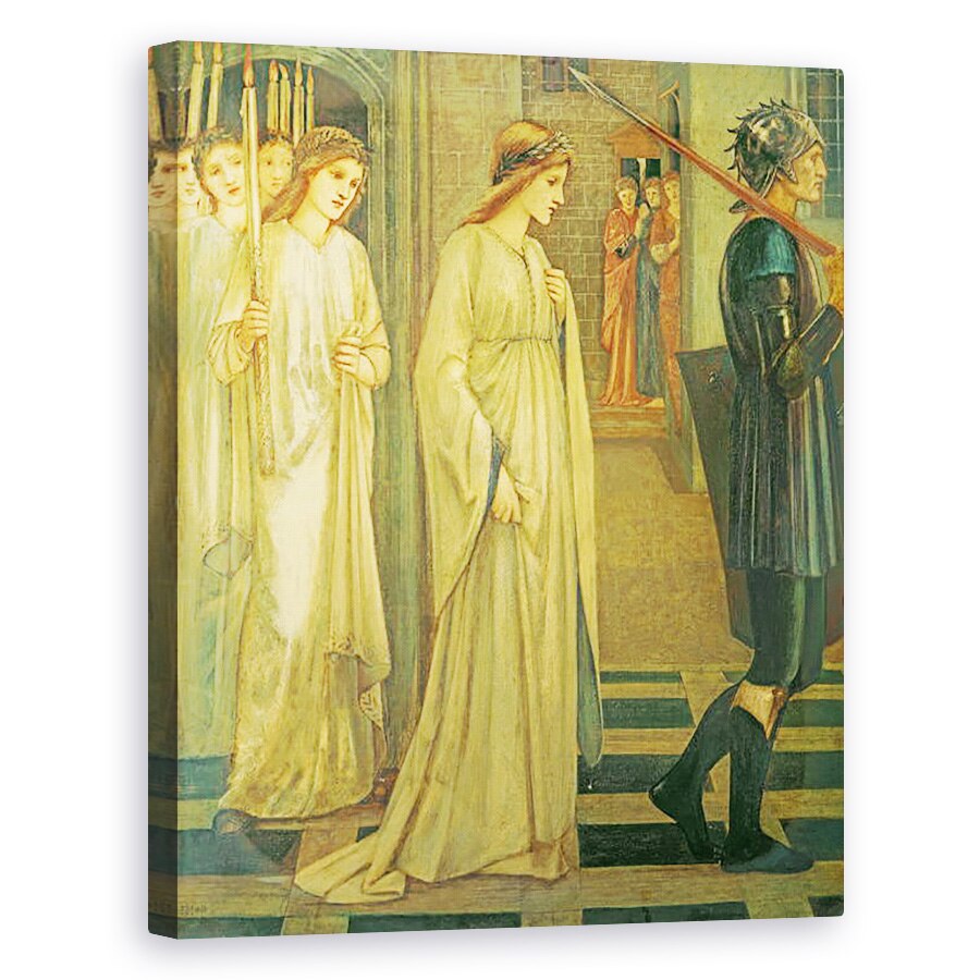 Tablou canvas - Edward Coley Burne-Jones - Printesa Sabra a condus la Dragon, 40 x 50 cm