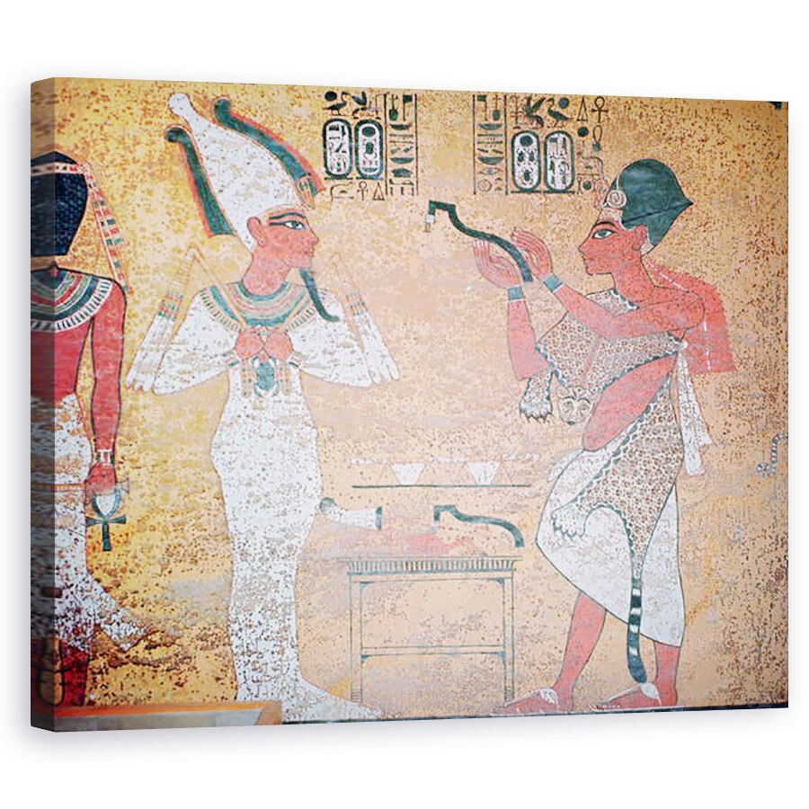Tablou canvas - Egyptian 18th Dynasty - Ay efectuarea ceremoniei de deschidere a gurii pe mumia lui Tutankhamon c.1370-1352 i.Hr. din mormantul lui Tutankhamon, 40 x 50 cm