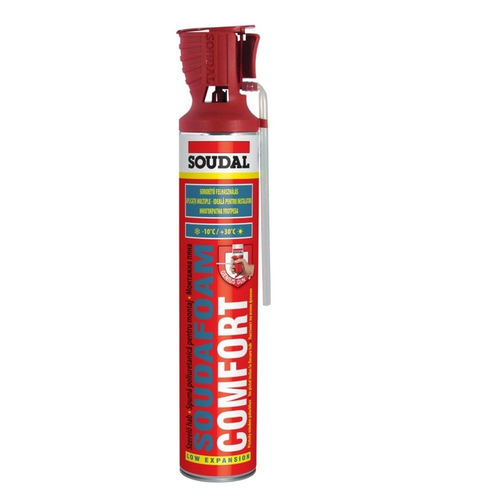 Spuma poliuretanica Soudal 750 ml pentru montaj cu aplicator Genius