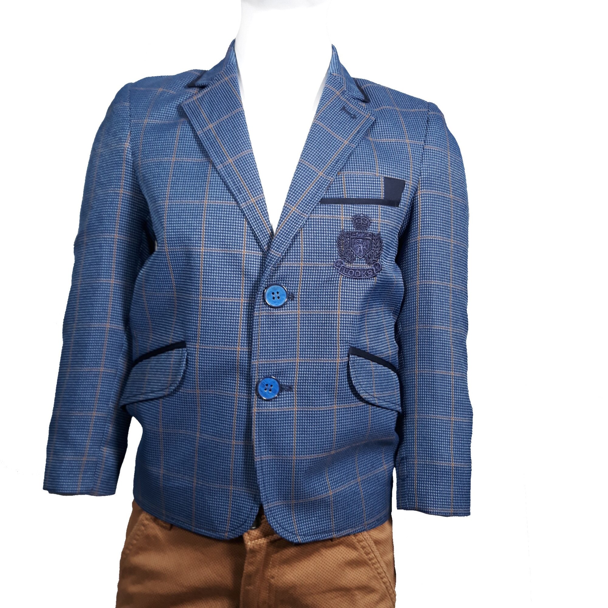 Sacou baieti, albastru/ bleumarin, 98 cm, 3 ani