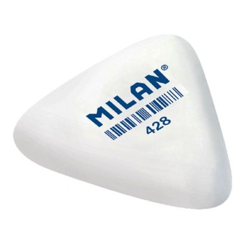 Radiera Triunghiulara MILAN 428, Cauciuc Sintetic, Culoare Alba Radiera Triunghiulara MILAN 428, Cauciuc Sintetic, Culoare Alba